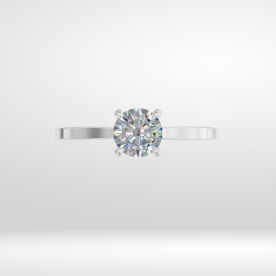 Classic Round Cut Moissanite Ring