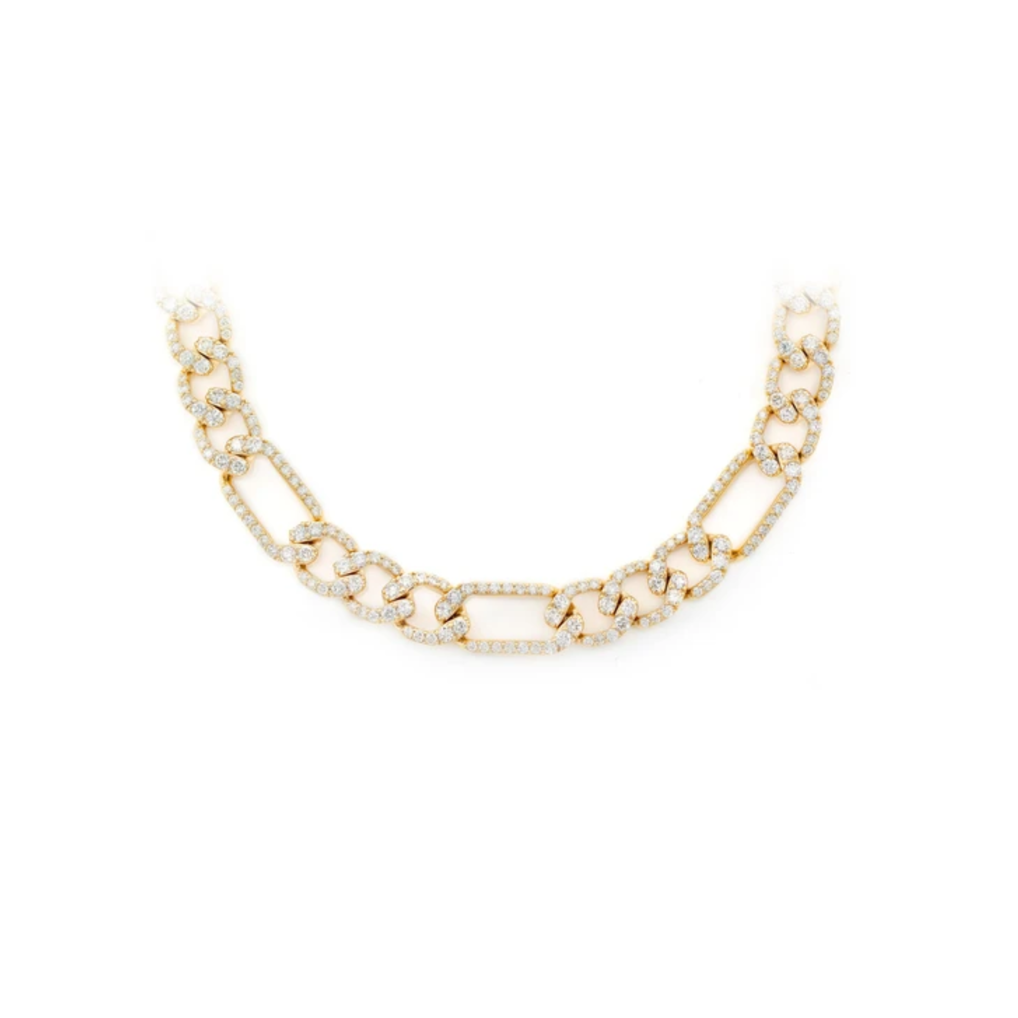 11mm Figaro Link Diamond Necklace