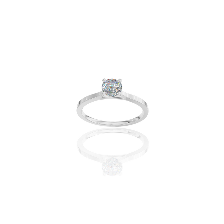 Classic Round Cut Moissanite Ring