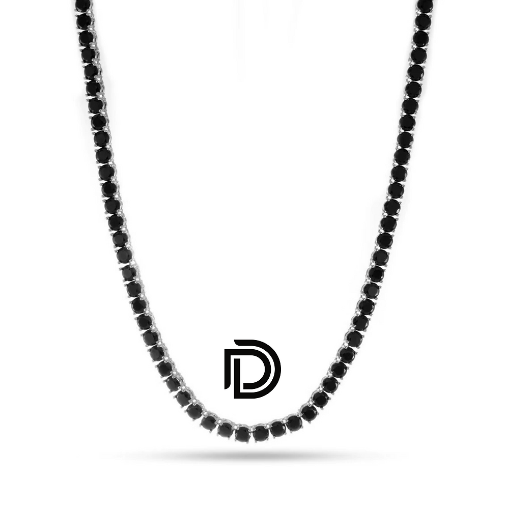 4mm Onyx Black Tennis Chain