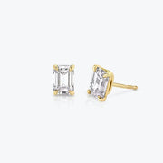 Emerald cut studs